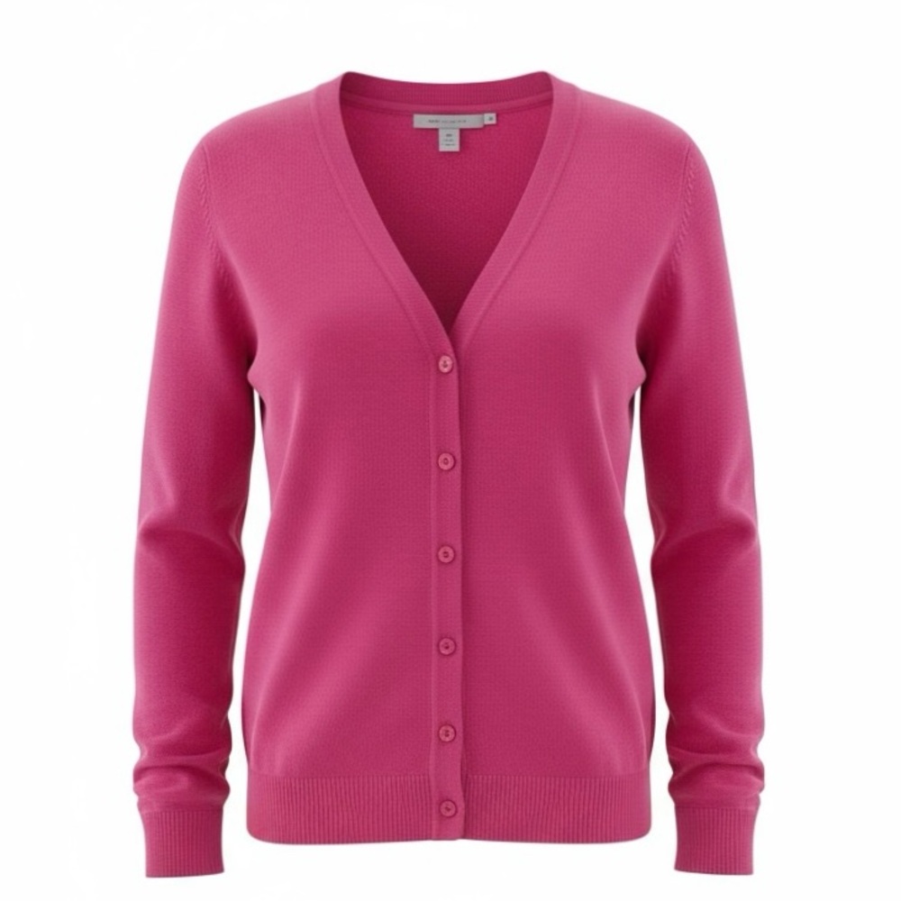 Gap Hot Pink Hint of Cashmere Button Down Long Sleeve Cardigan Sweater Size XS